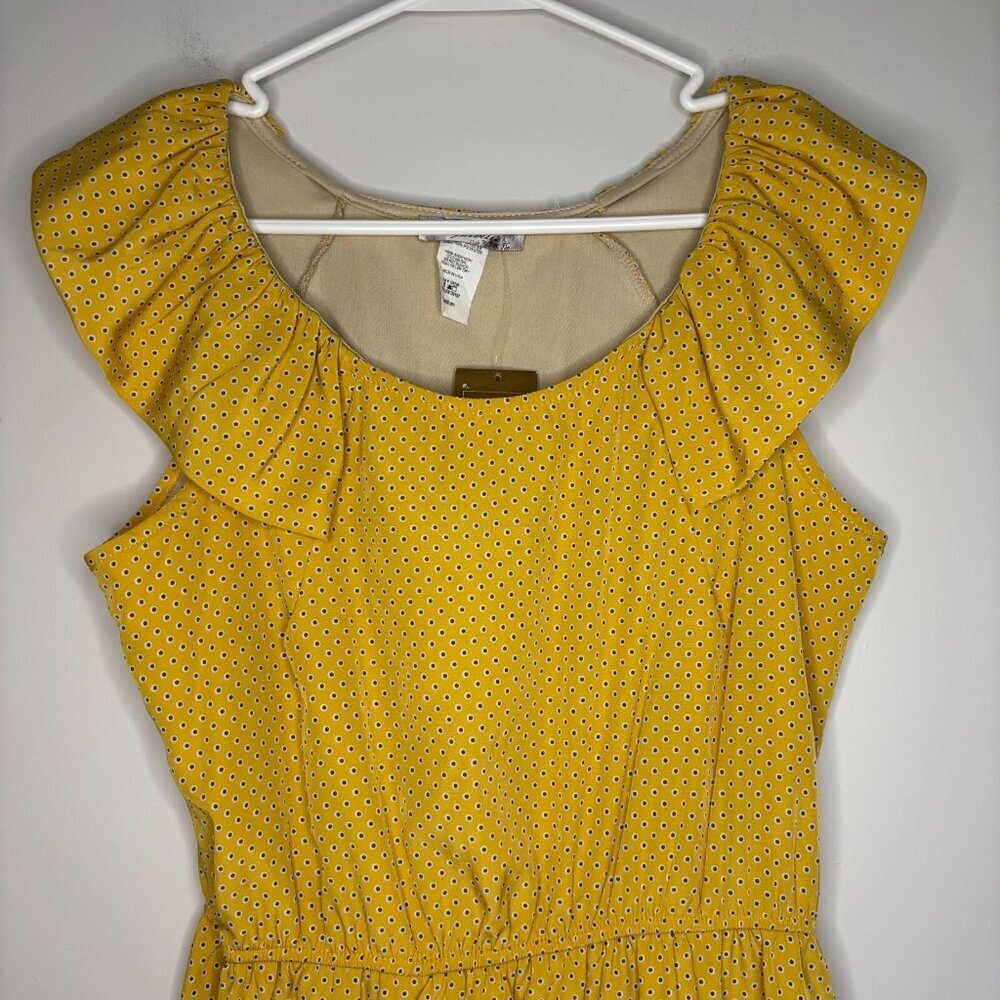 OPHELIA for FRANCESCA'S COLLECTIONS NEW Dress Women M Yellow Ruffle Sleeve